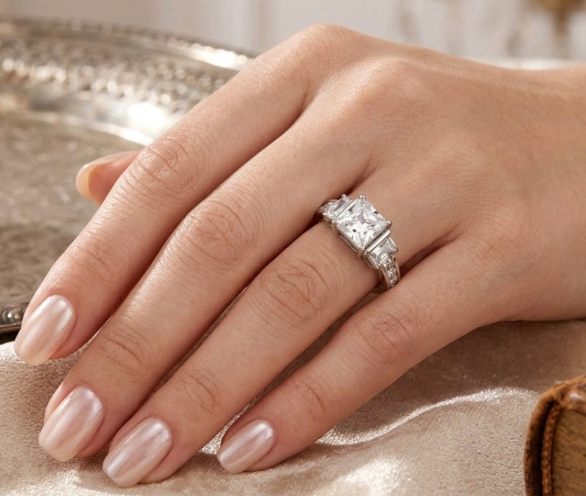 Sterling Silver Princess Cut Ring