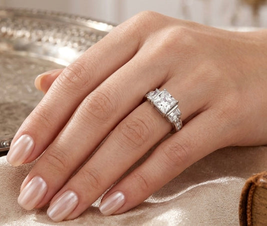 Sterling Silver Princess Cut Ring