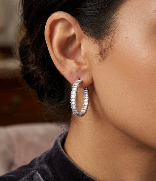 Inside-out Round Shape 1 1/4-inch Hoop Earrings