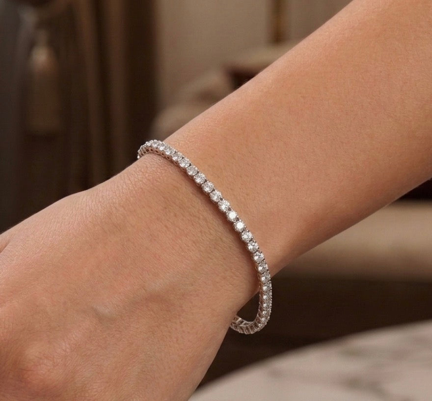 Sterling Silver Cubic Zirconia Tennis Bracelet