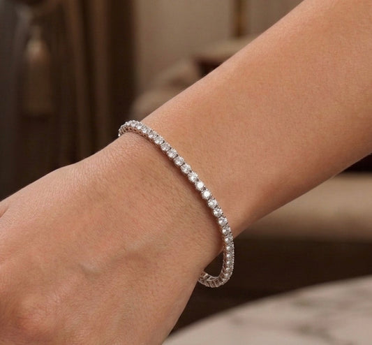Sterling Silver Cubic Zirconia Tennis Bracelet
