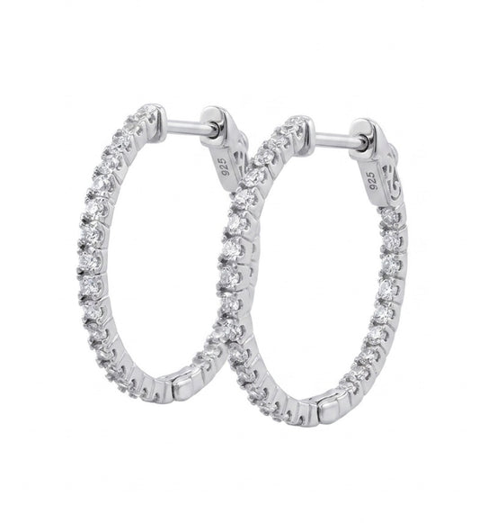 Inside-Out Round Shape  0.95-inch 1.00 ct .Hoop Earrings