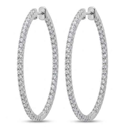 Inside-Out Oval Shape 1.87-inch 1.32 ct Hoop Earrings