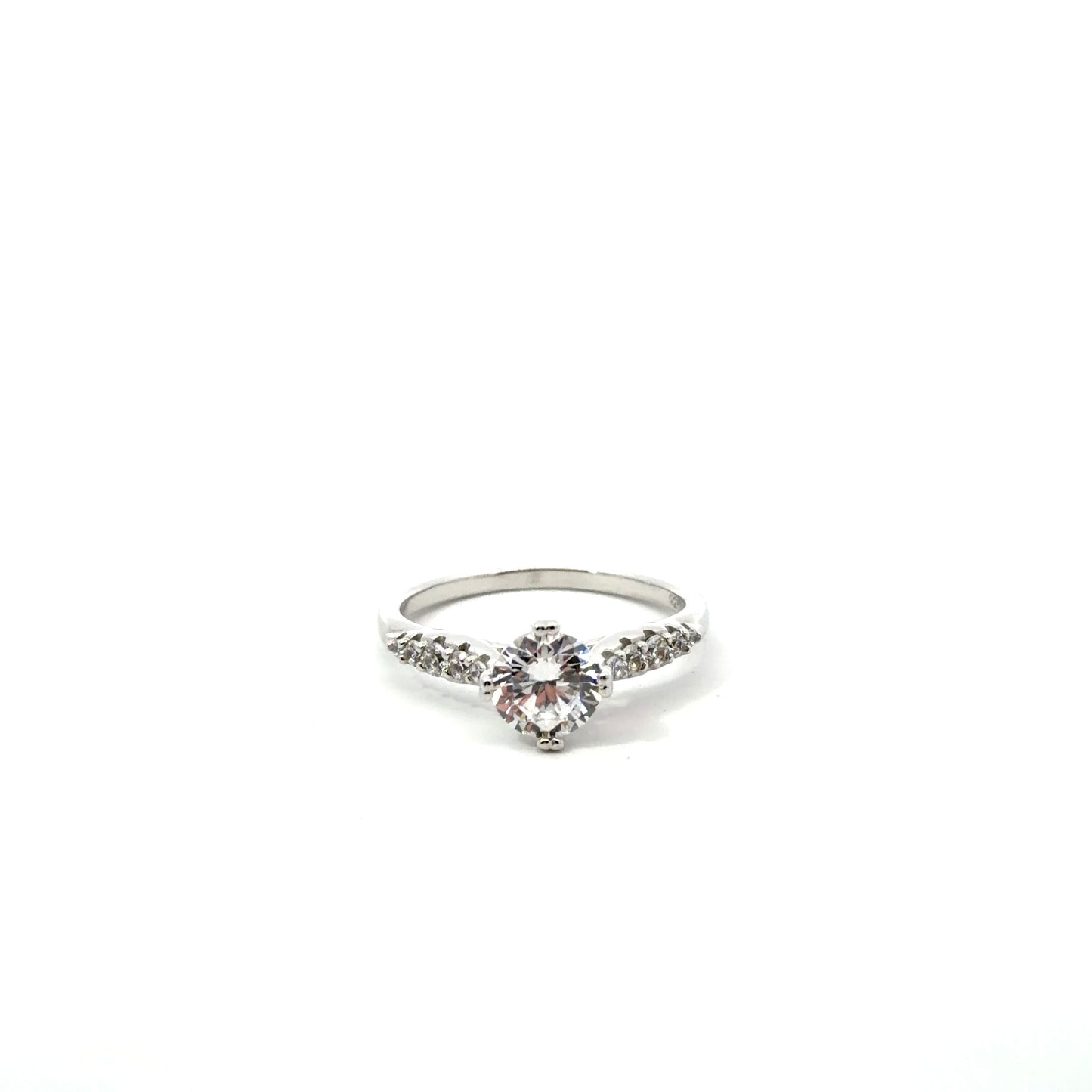 Sterling Silver Solitaire Engagement Ring