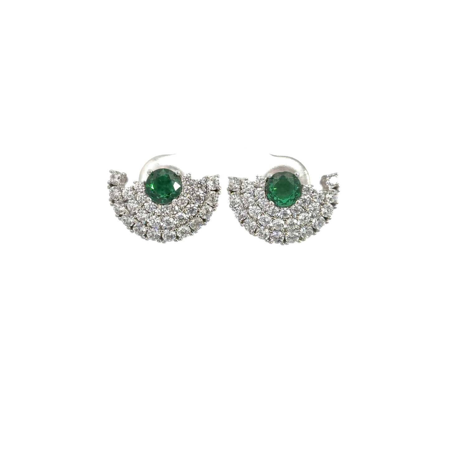 Stud Emerald Cubic Zirconia Earrings