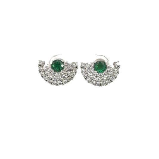 Stud Emerald Cubic Zirconia Earrings