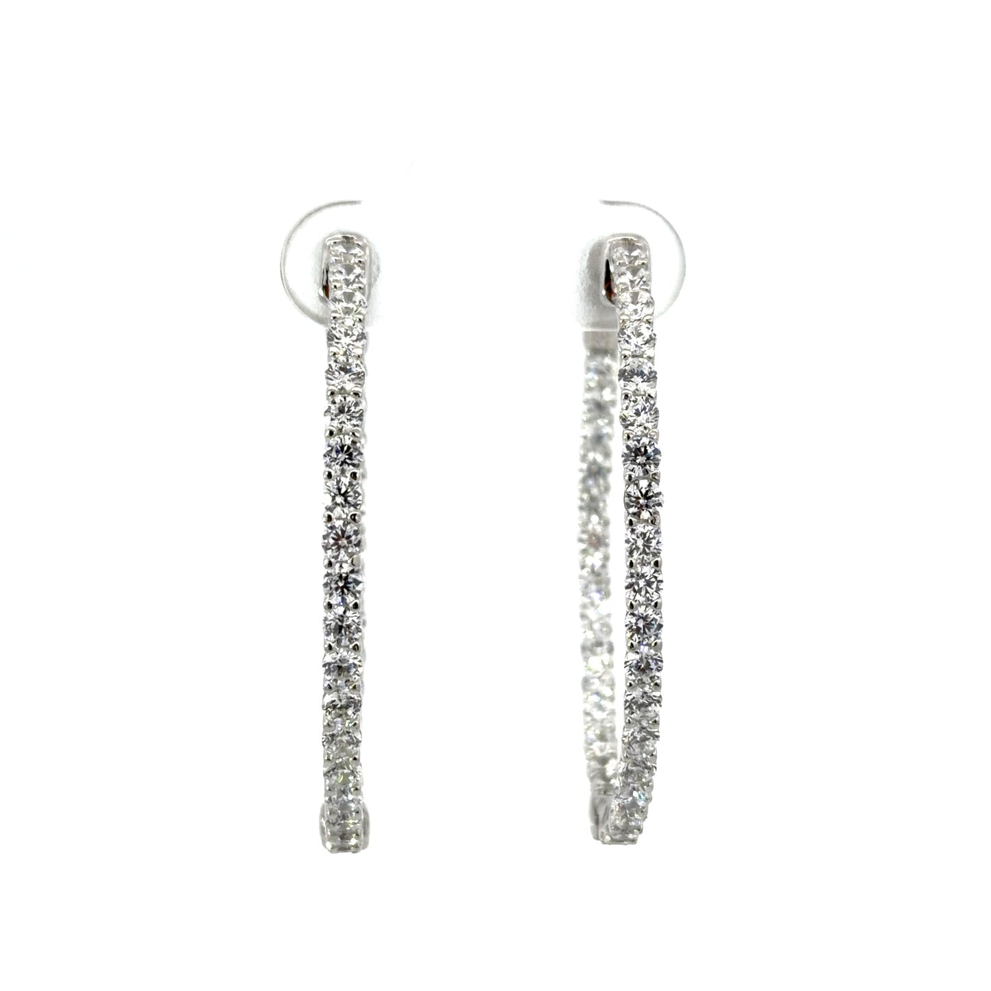 Sterling Silver Cubic ZirconiaHoop Earrings