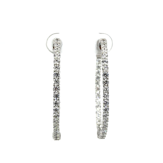 Sterling Silver Cubic ZirconiaHoop Earrings