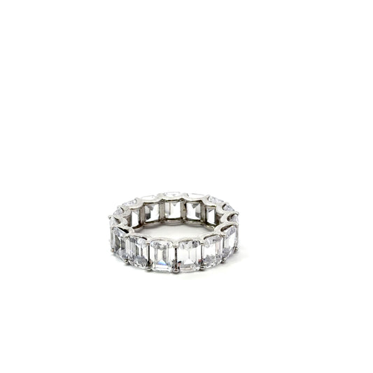 Sterling Silver Emerald-Cut Eternity Ring