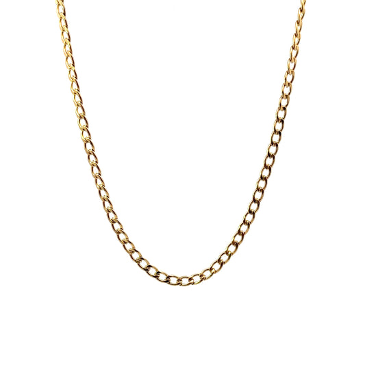 Gold Plated Curb Chain Necklace