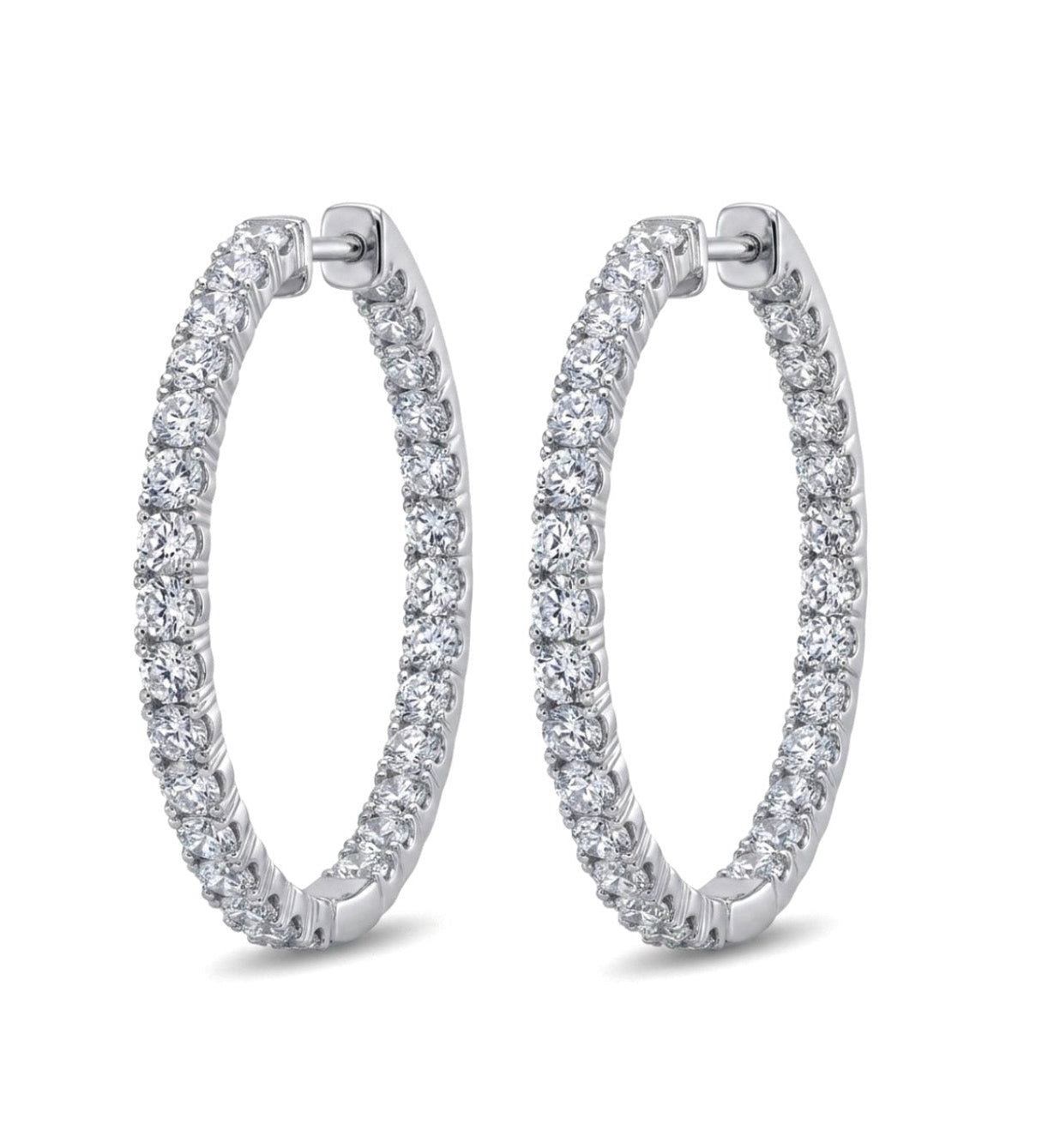 Inside-Out Round Shape 2.00-inch 2.12 ct. Hoop Earrings