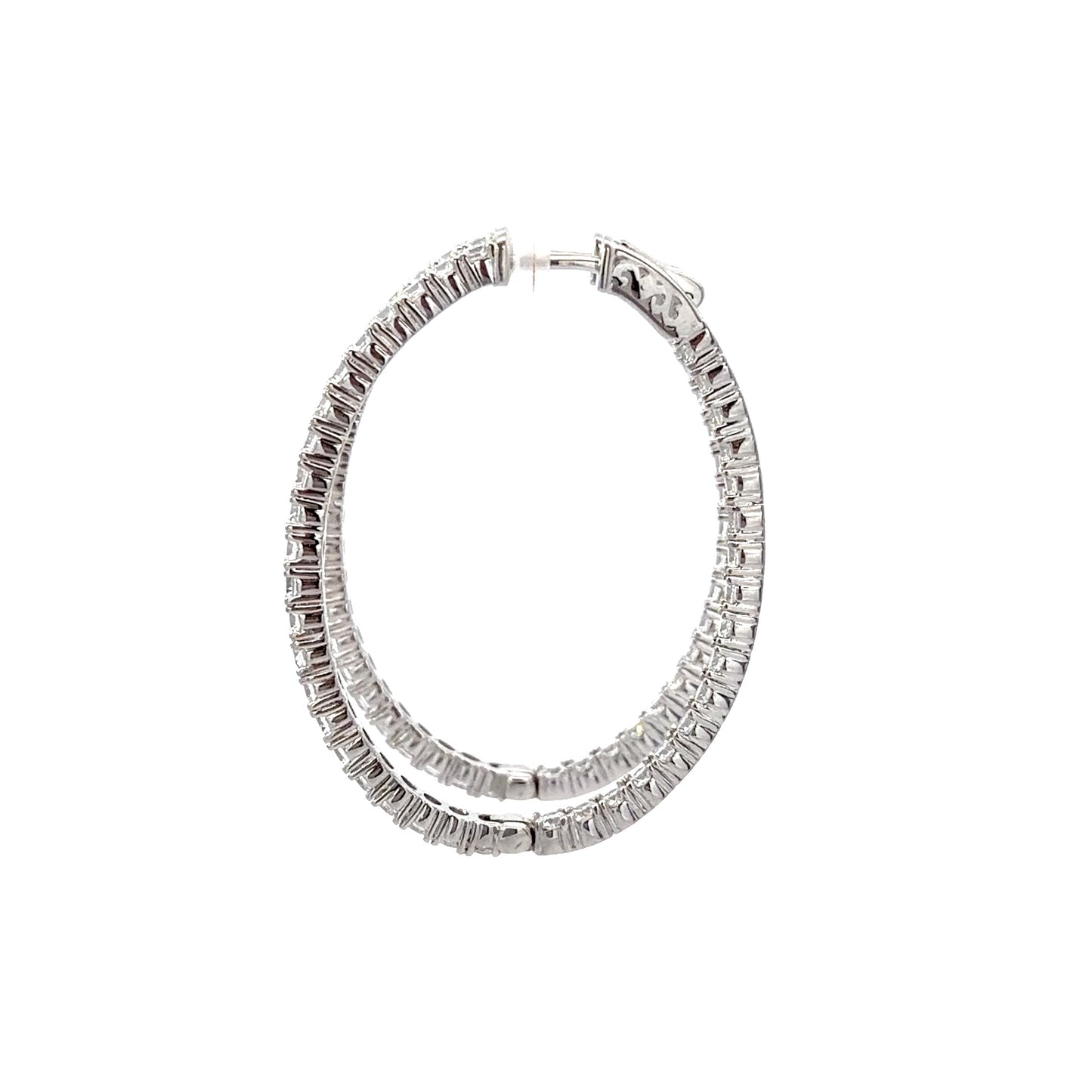 Sterling Silver Radiant Oval Hoop Earrings