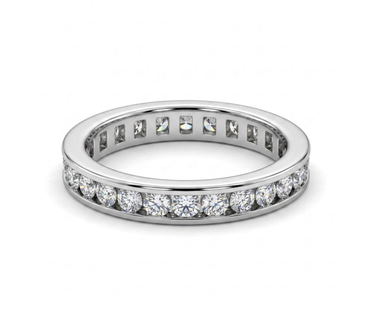 Sterling Silver Brilliant-cut Eternity Ladies Band