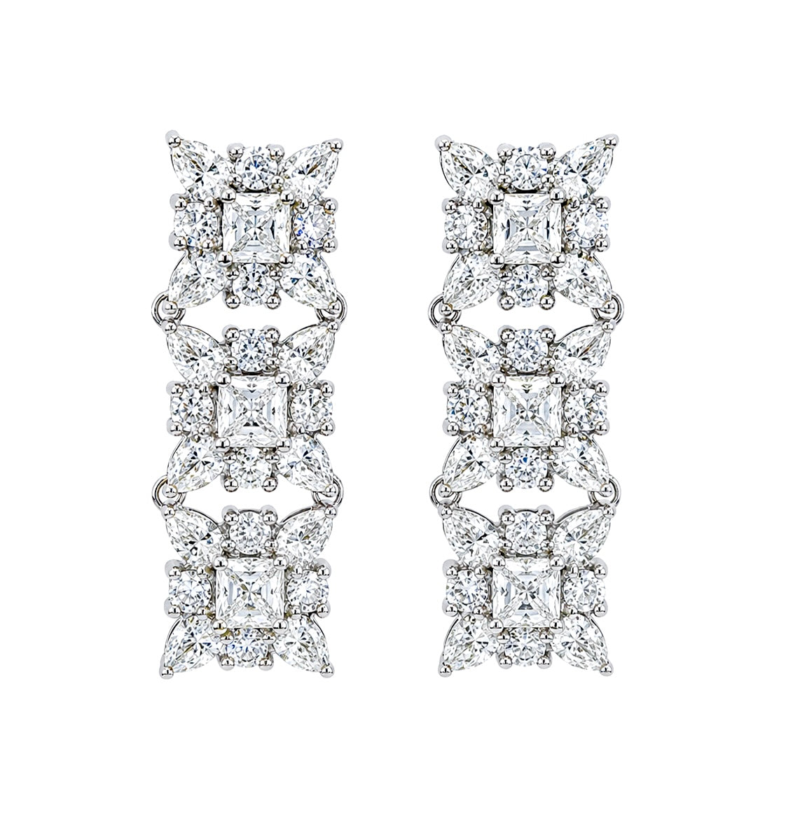 Fancy Floral Design Drop Earrings