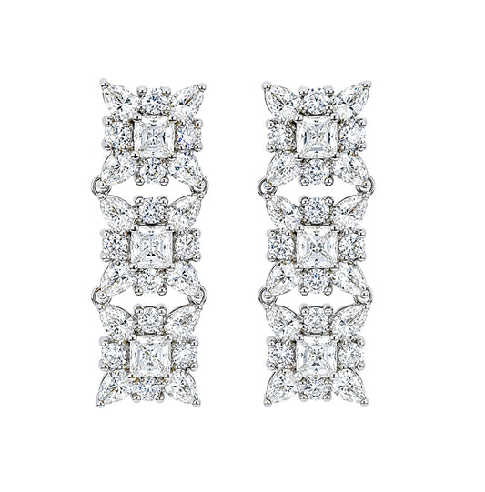 Fancy Floral Design Drop Earrings