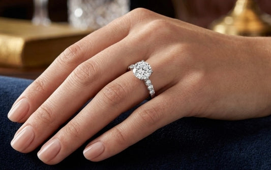 Sterling Silver Brilliant Cut 4-Prongs Ring