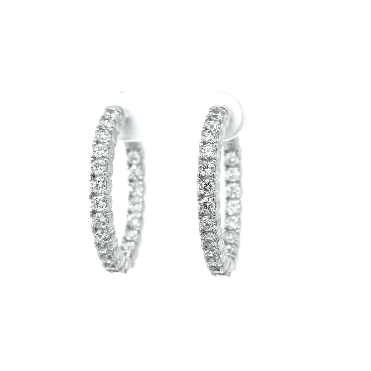 Elegant Sterling Silver Inside-Out 1 inch Hoop Earrings