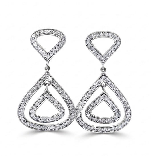 Sterling Silver Teardrop shaped Dangle Earrings