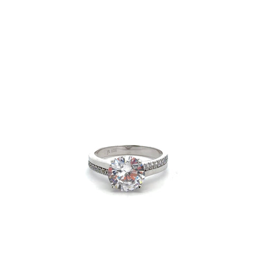 Sterling Silver Bypass Solitaire Ring