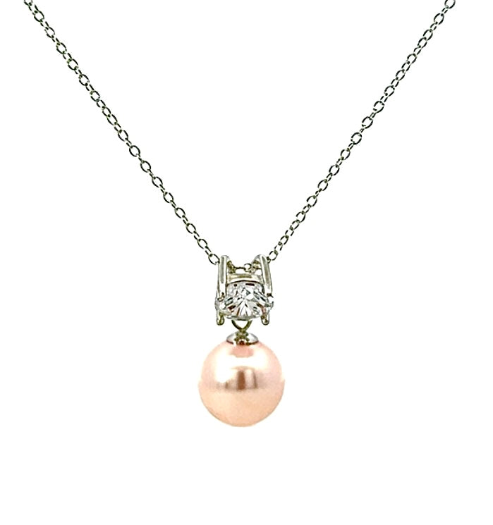 Sterling Silver Champagne Fresh water Pearl Necklace