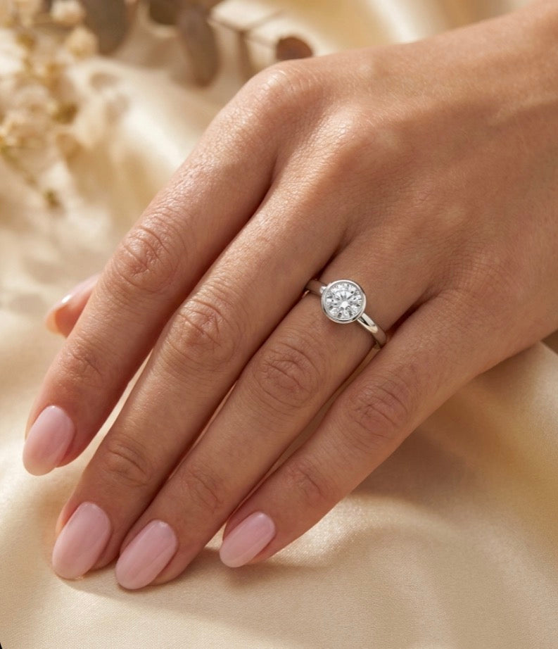 Sterling Silver Bezel Set Ring