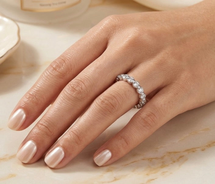 Sterling Silver Half Eternity Ring