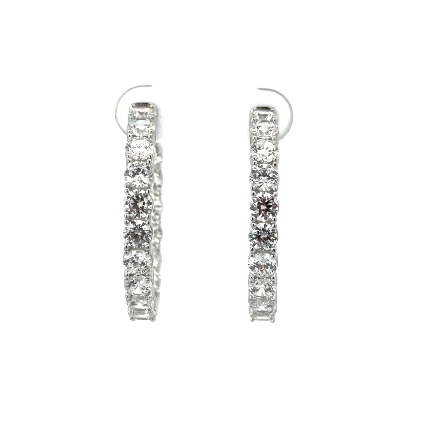 Sterling Silver Radiant Hoop Earrings