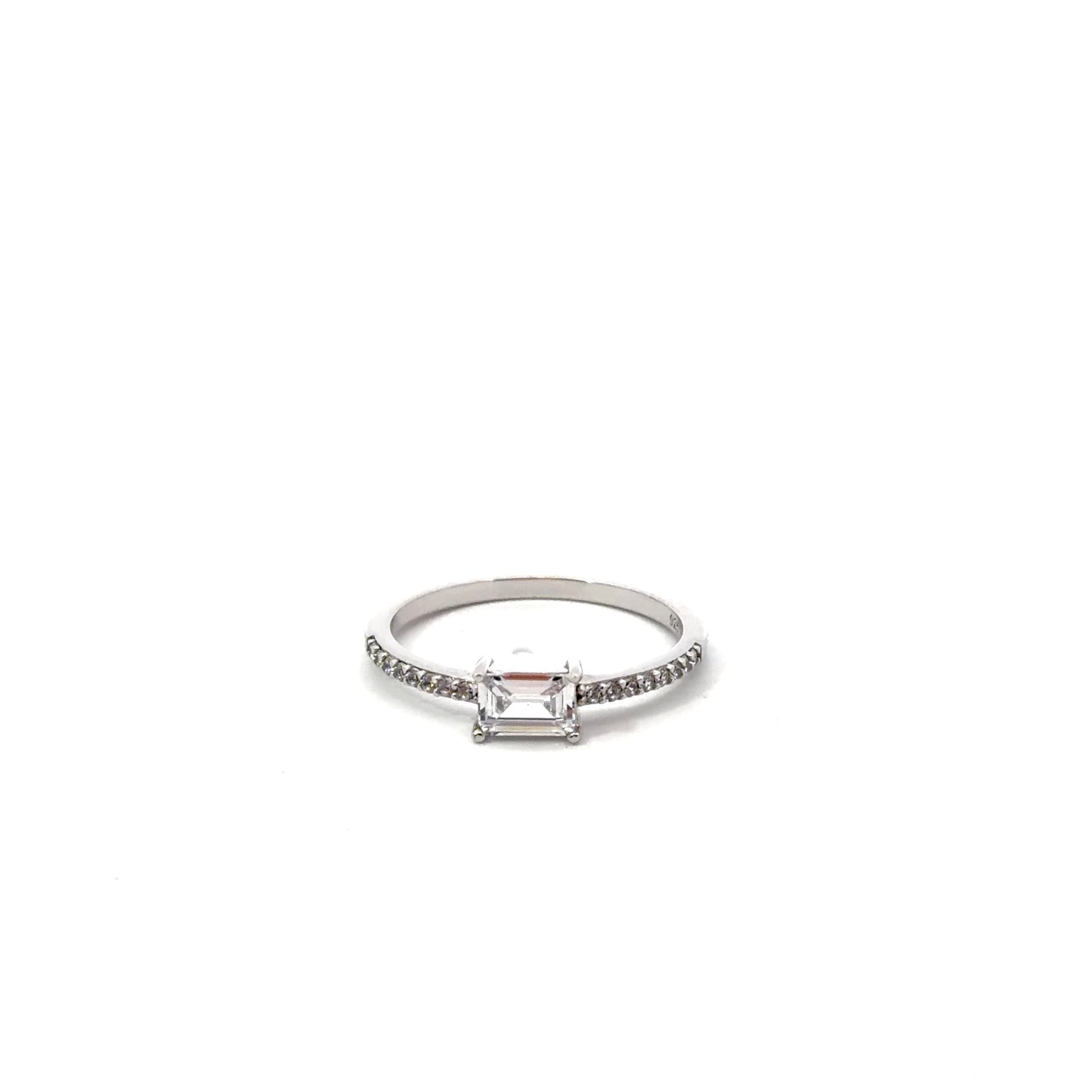 Sterling Silver Elegant Baguette Ring