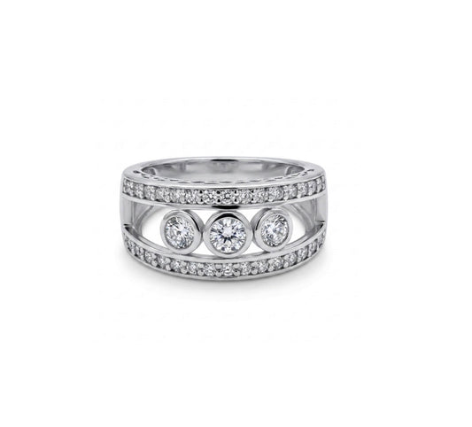Sterling Silver Wide Ladies Band