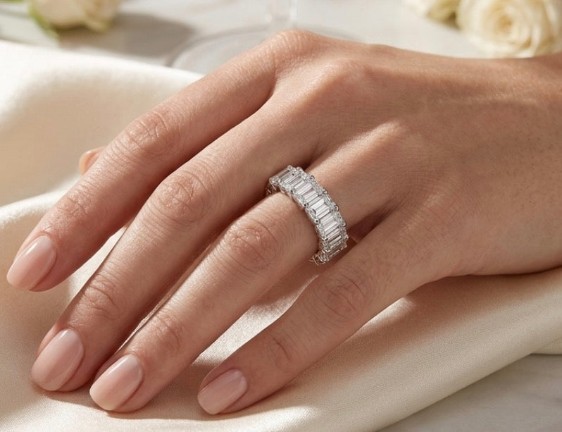 Sterling Silver Eternity Ladies Band