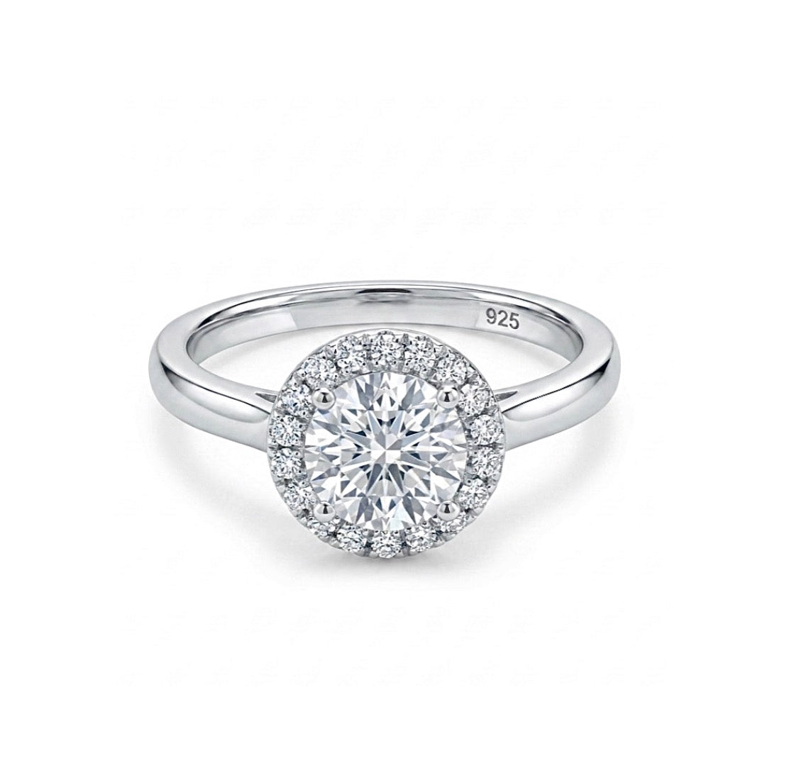 Sterling Silver Halo Ring