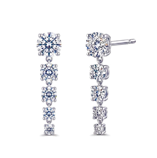 Sterling Silver Linear Drop Earrings