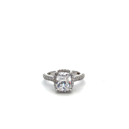 Sterling Silver Radiant Cushion Cut Ring