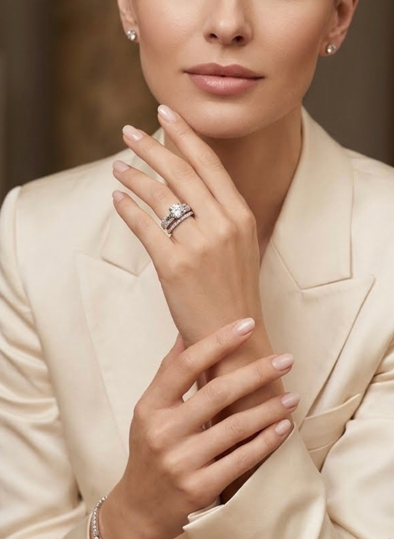 Sterling Silver Radiant Wedding Bands