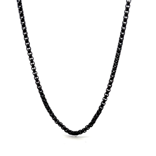 Black Stainless Steel Box Chain Necklace