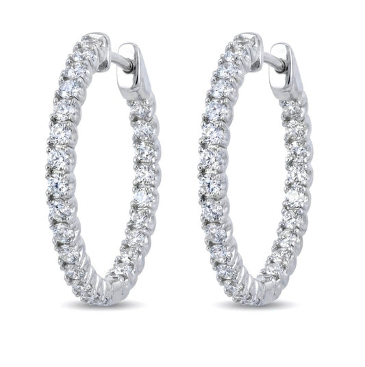 Inside-Out Round Shape 1.00-inch 1.50 ct.Hoop Earrings