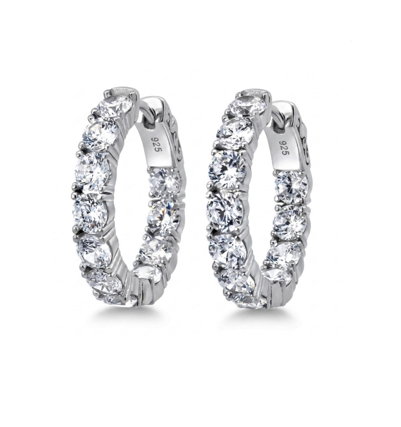 Inside-Out Round Shape 0.90-inch 5.50 ct. Hoop Earrings
