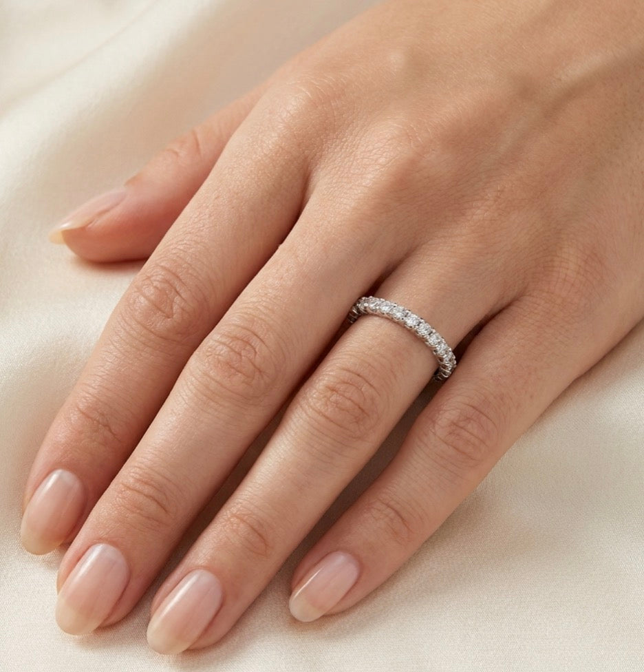 Sterling Silver Cubic Zirconia Eternity Ring