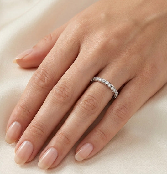 Sterling Silver Eternity Ladies Band