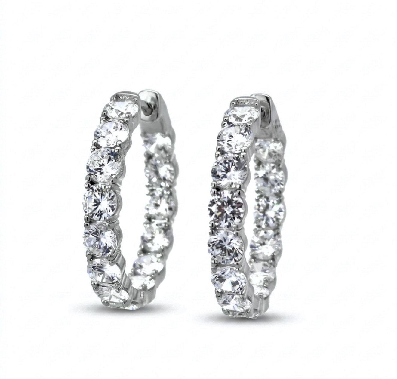 Inside-Out  Round Shape 1.20-inch 13.00 ct. Hoop Earrings
