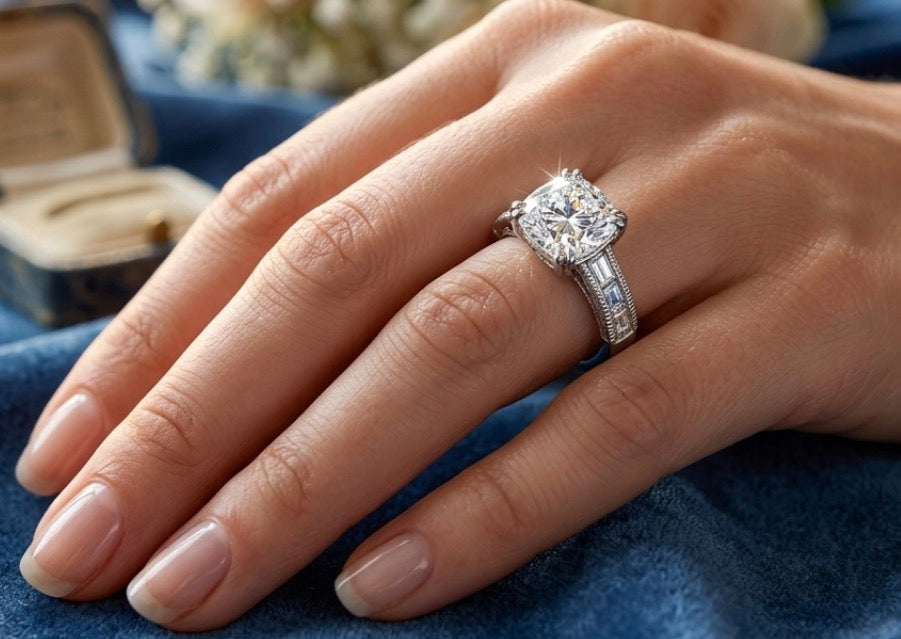 Sterling Silver Prominent Cushion Cut Ring