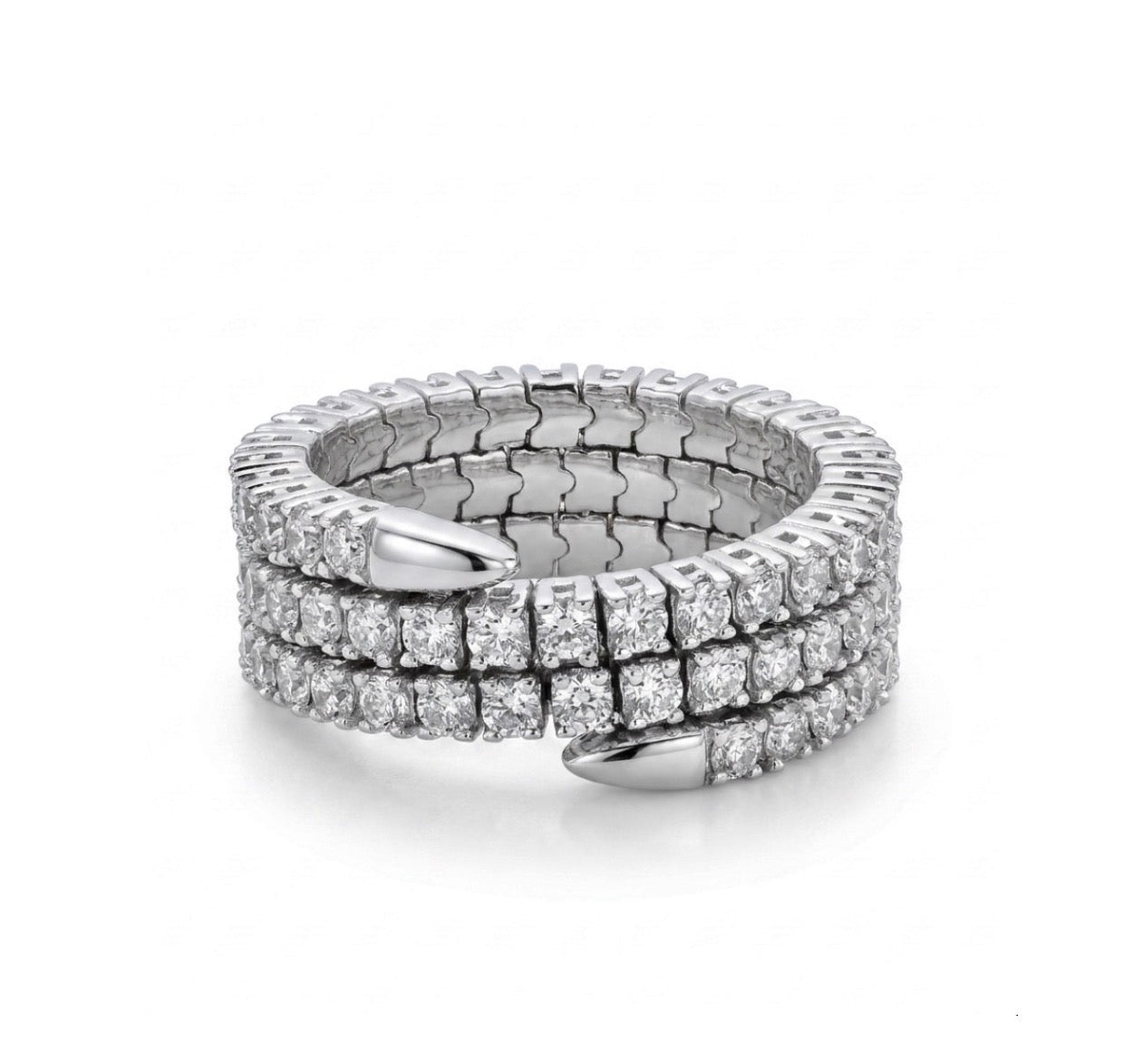 Sterling Silver Brilliant-cut Coil Ring