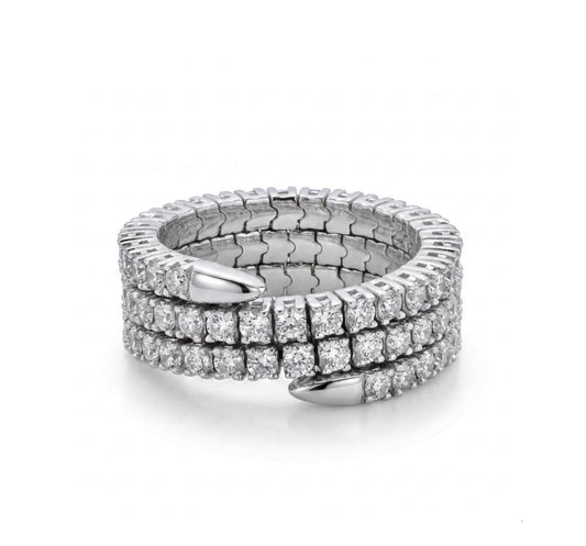 Sterling Silver Brilliant-cut Coil Ring