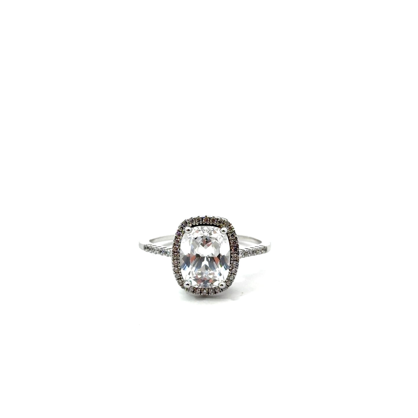 Sterling Silver Vintage Style Halo Ring