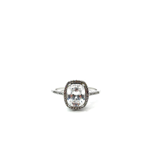 Sterling Silver Vintage Style Halo Ring