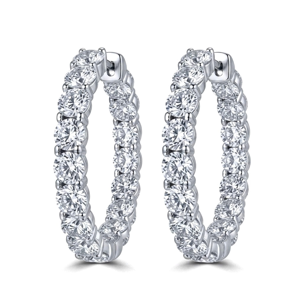 Inside-Out Round Shape 0.90- inch 6.00 ct. Hoop Earrings