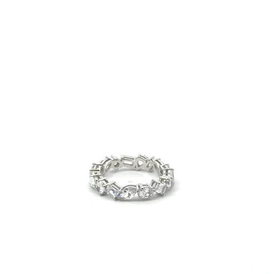 Sterling Silver Multi Stone Eternity Ring