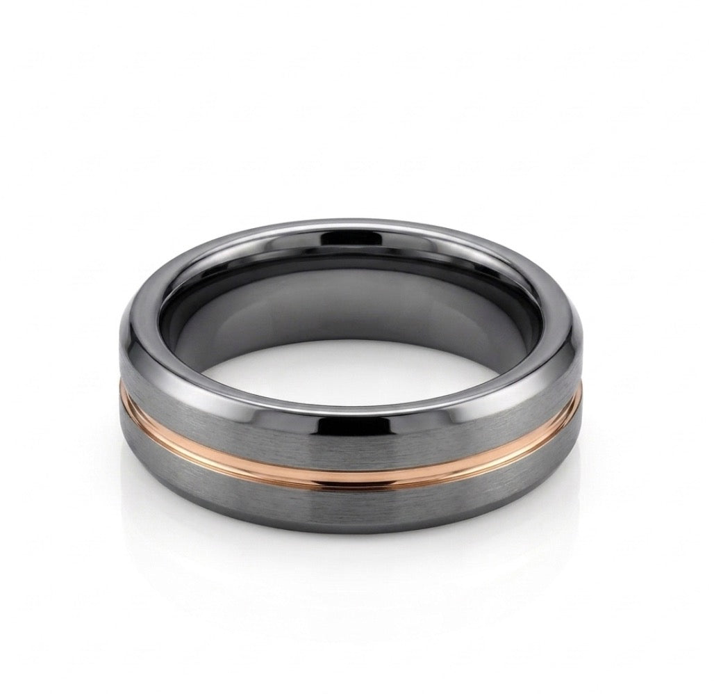 Two-tone Tungsten Carbide Wedding Band