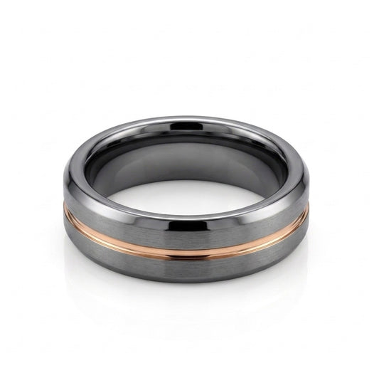 Two-tone Tungsten Carbide Wedding Band