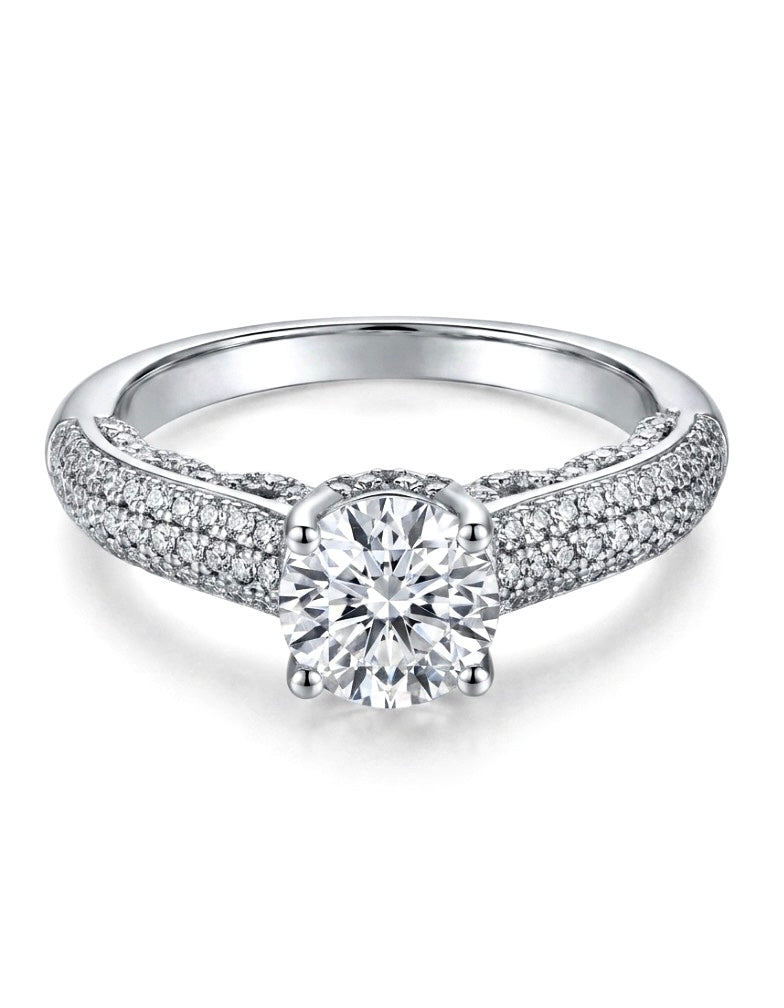 Sterling Silver Luxury Pave Encrusted Ring